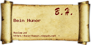 Bein Hunor névjegykártya